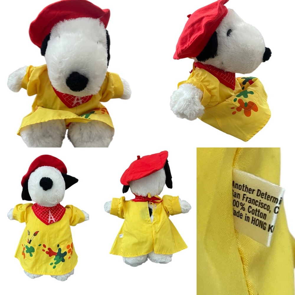 Vintage Snoopy Artist Outfit – 1960s–1970s Peanuts Plush Clothing – Complete Set